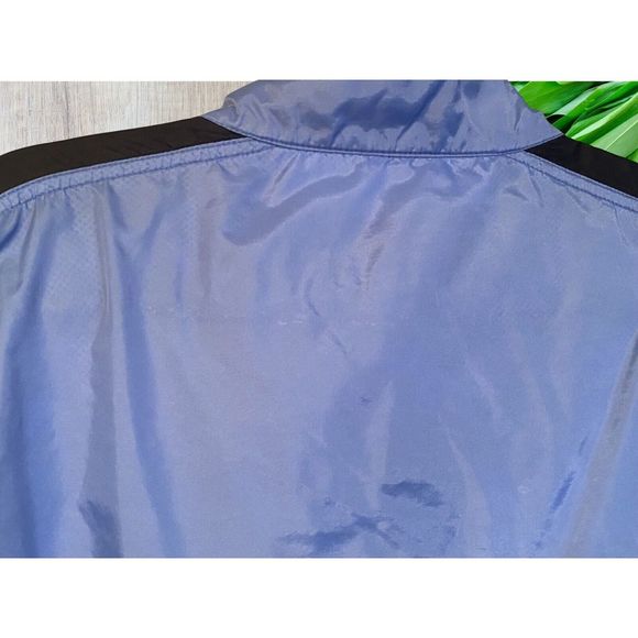 Y2K Starter Adult Sz Med‎ Windbreaker 1/4 Zip Popover Jacket Blue Hooded - Picture 4 of 11